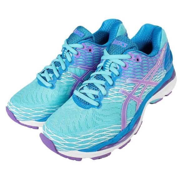 NEW ASICS GEL-Nimbus 18 Methyl Blue Purple White Womens Running Shoes Rare Find - Picture 1 of 16